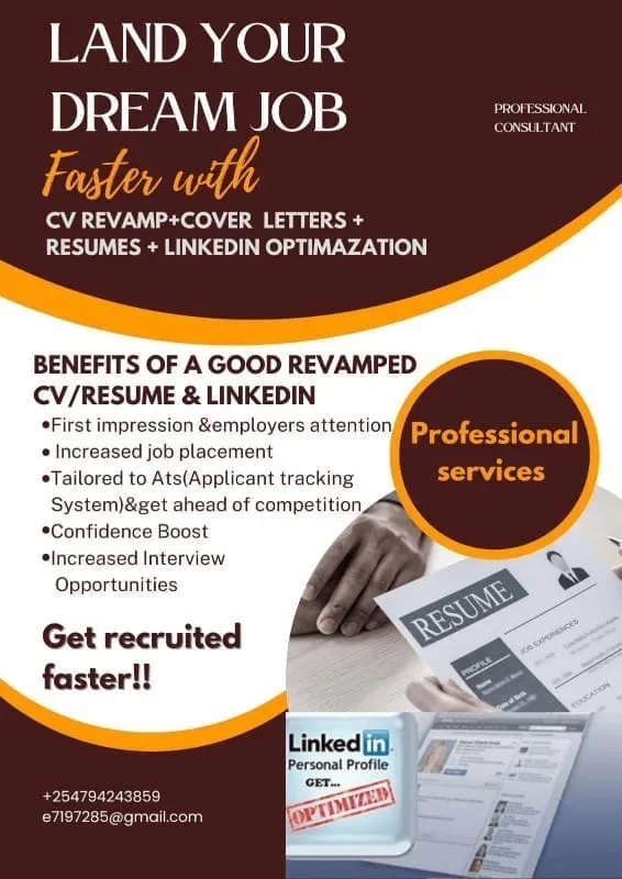 Professional CV, Resume, Cover Letter & LinkedIn Optimization Services